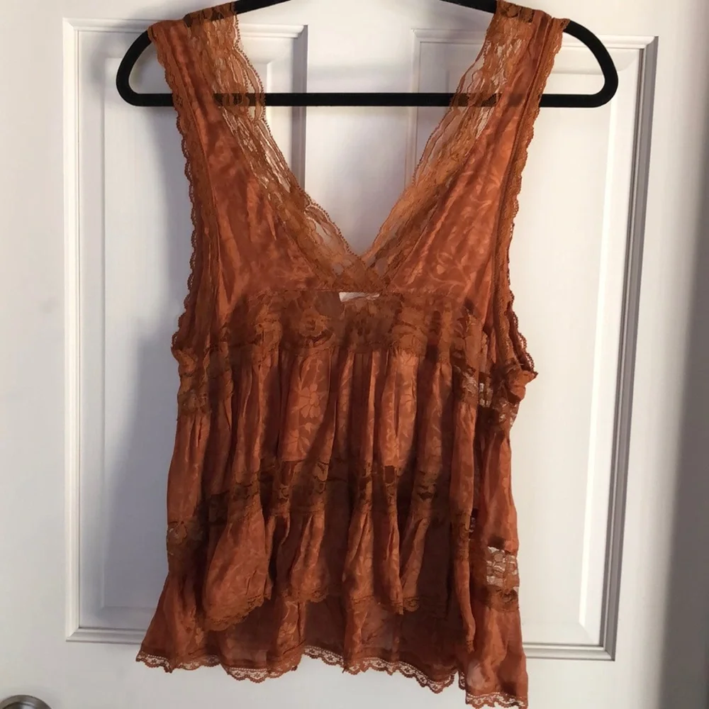 Free People • Intimately Deep V Lace Trapeze Cami - Picture 6 of 8